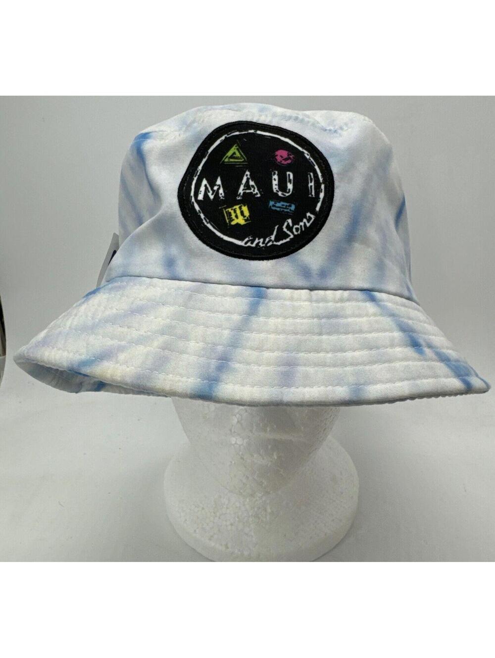 MAUI AND SONS Blue & White Tie Dye BUCKET HAT ONE SIZE NWT New